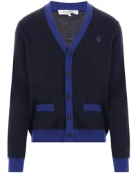 Kitsuné Bold Fox Head Cardigan Blau