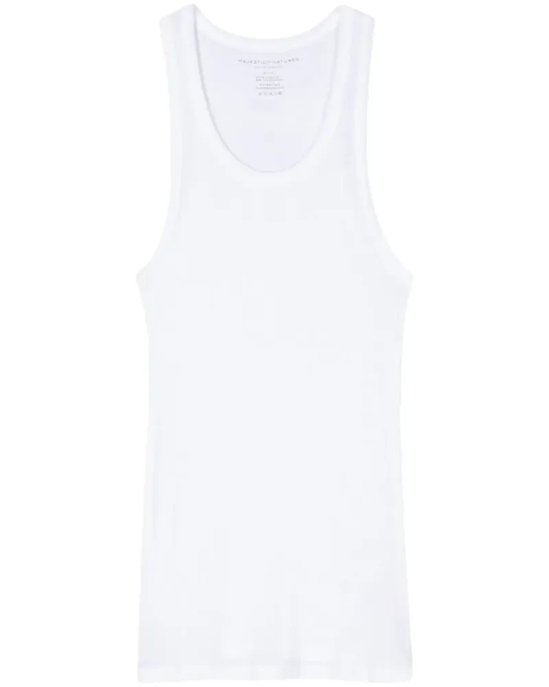 Majestic Geripptes Top - Weiß Weiß