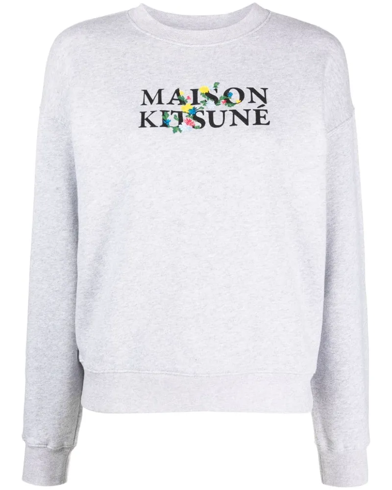 Kitsuné Sweatshirt mit Logo-Print - Grau Grau