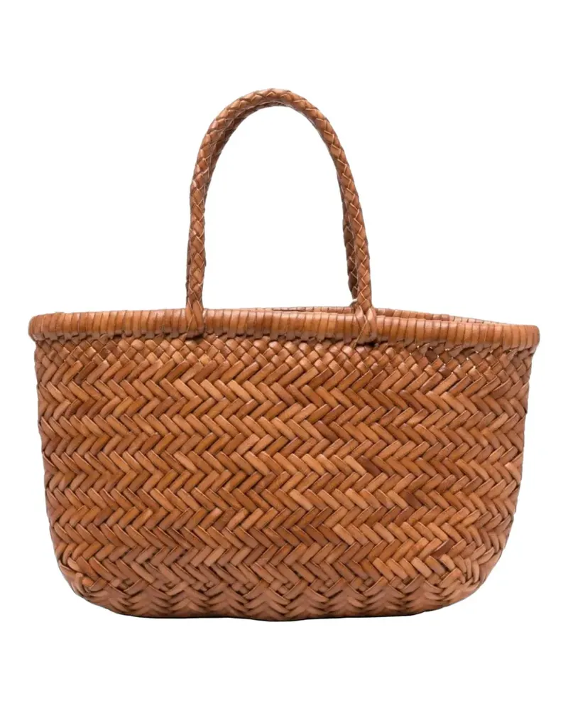 Dragon Diffusion mini Flat Gora braided-handle tote bag - Braun Braun