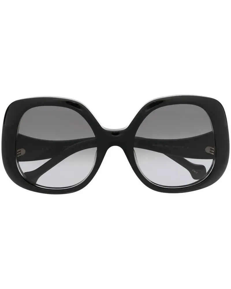 Gucci Sonnenbrille mit eckigem Gestell - Schwarz Schwarz