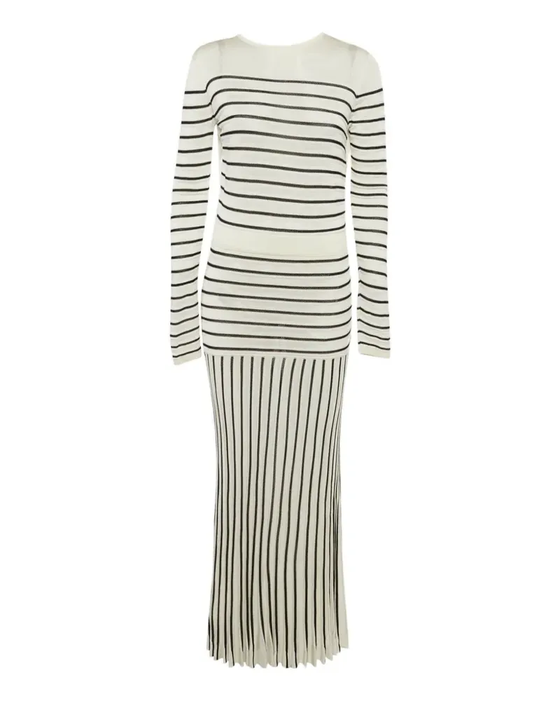 Elisabetta Franchi Gestreiftes Maxikleid - Nude Nude