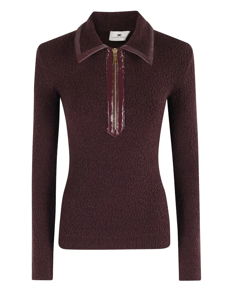 Elisabetta Franchi Poloshirt aus Bouclé-Strick - Rot Rot