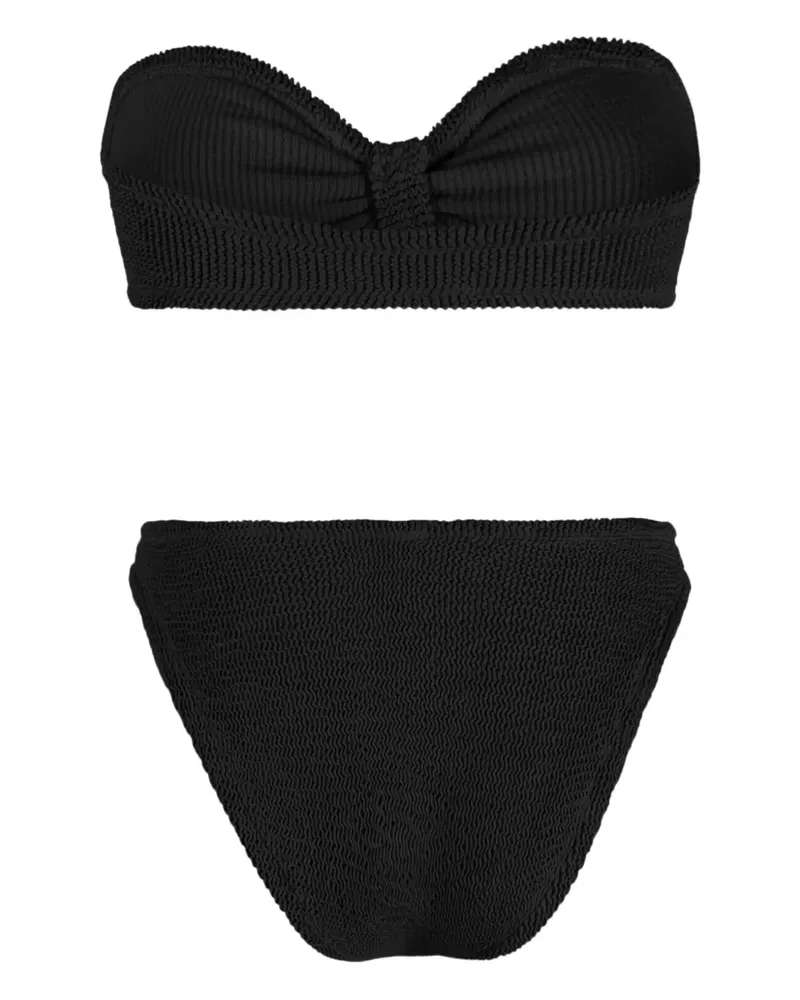 Hunza G Bikini in Knitteroptik - Schwarz Schwarz