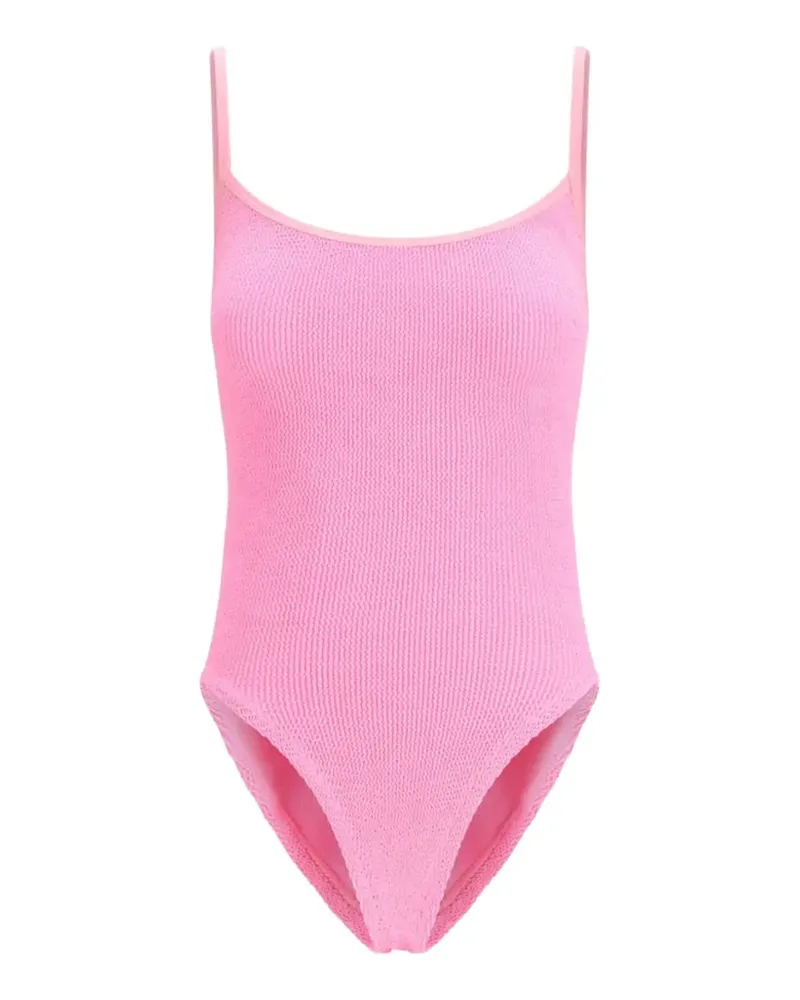 Hunza G Pamela crinkle-effect one-piece swimsuit - Rosa Rosa
