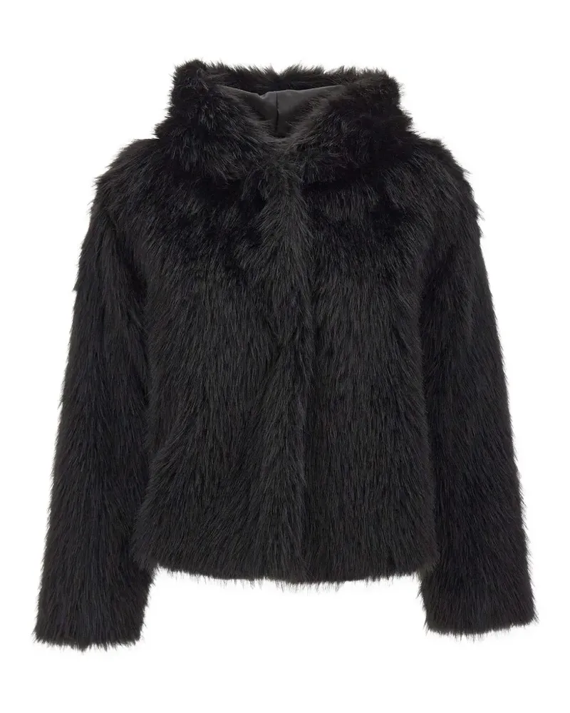 Kaos faux-fur hooded jacket - Schwarz Schwarz