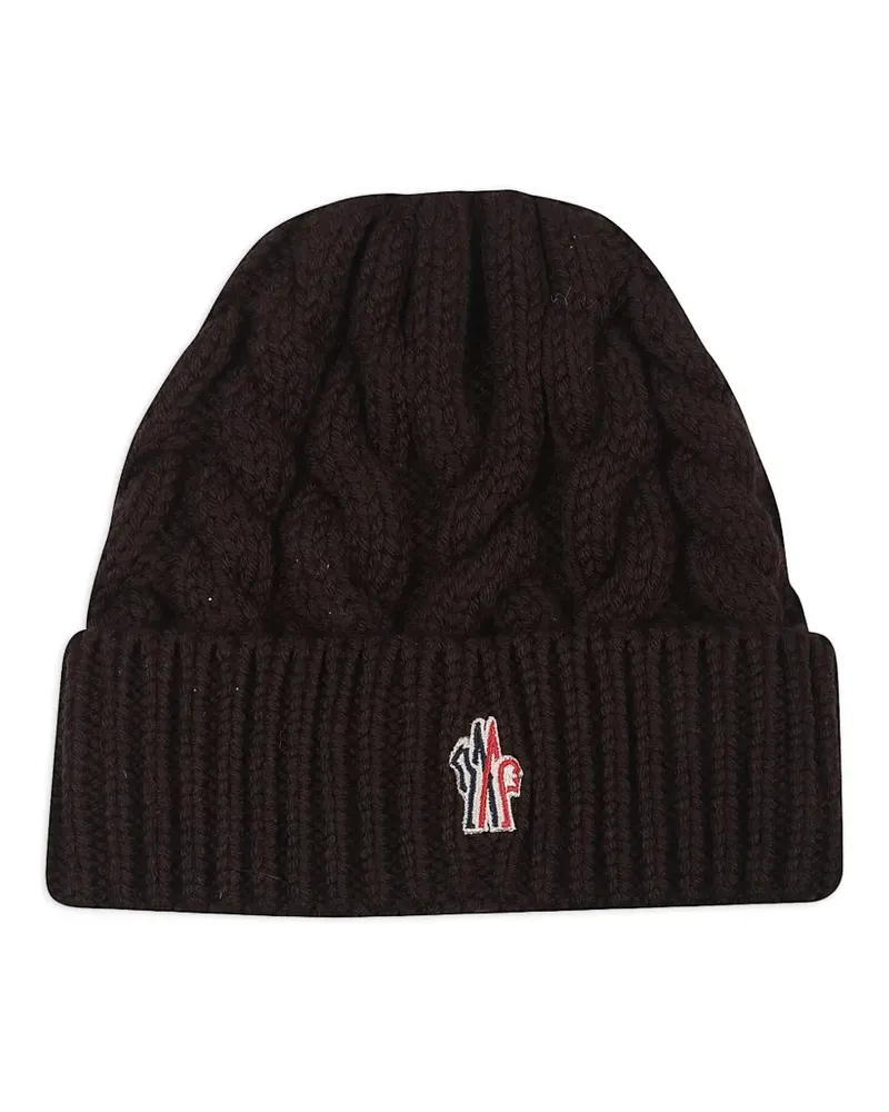 Moncler Beanie mit Zopfmuster - Braun Braun