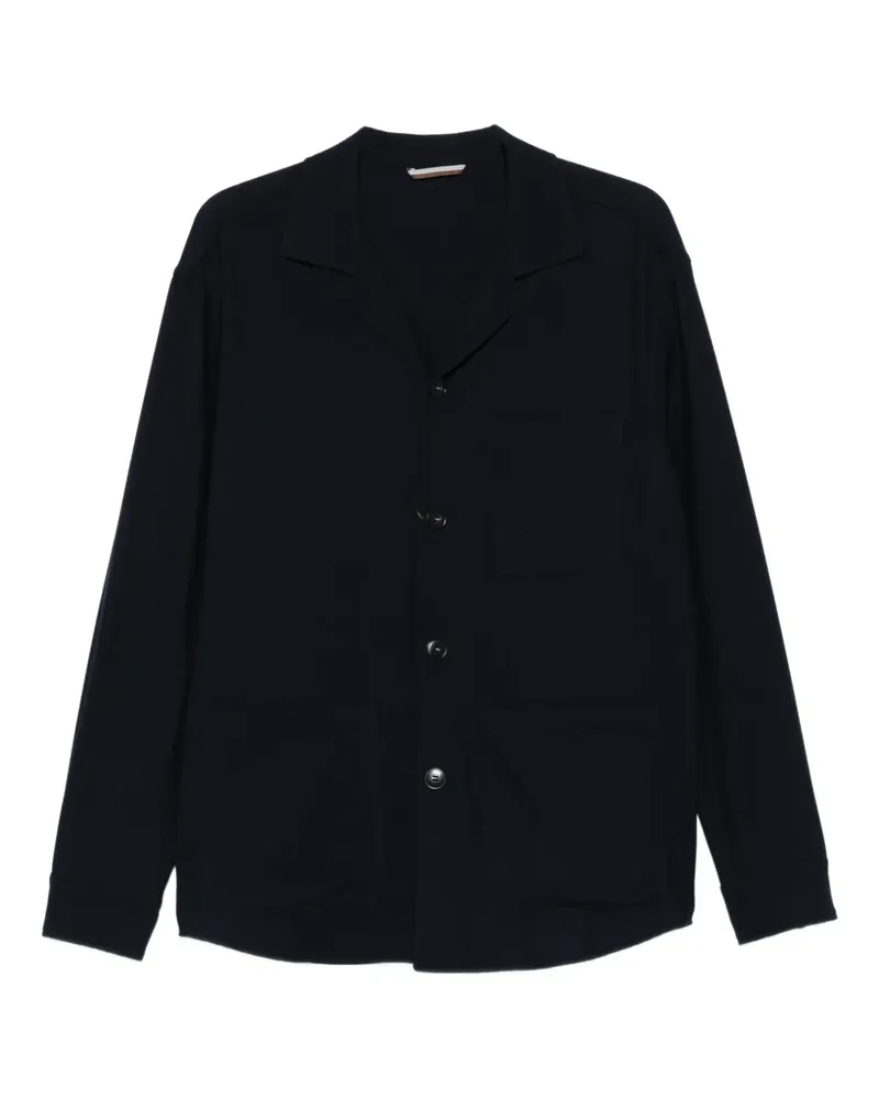 Canali Jacke mit Knopfleiste - Blau Blau