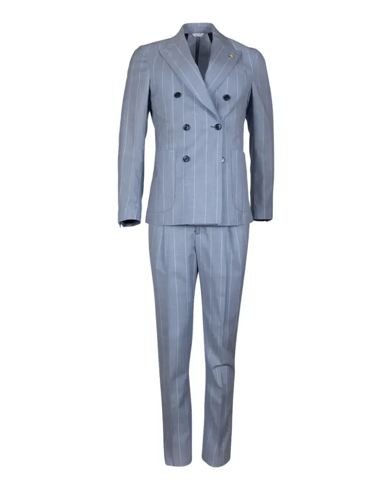 Alessandro Gilles pinstripe double-breasted suit - Blau Blau