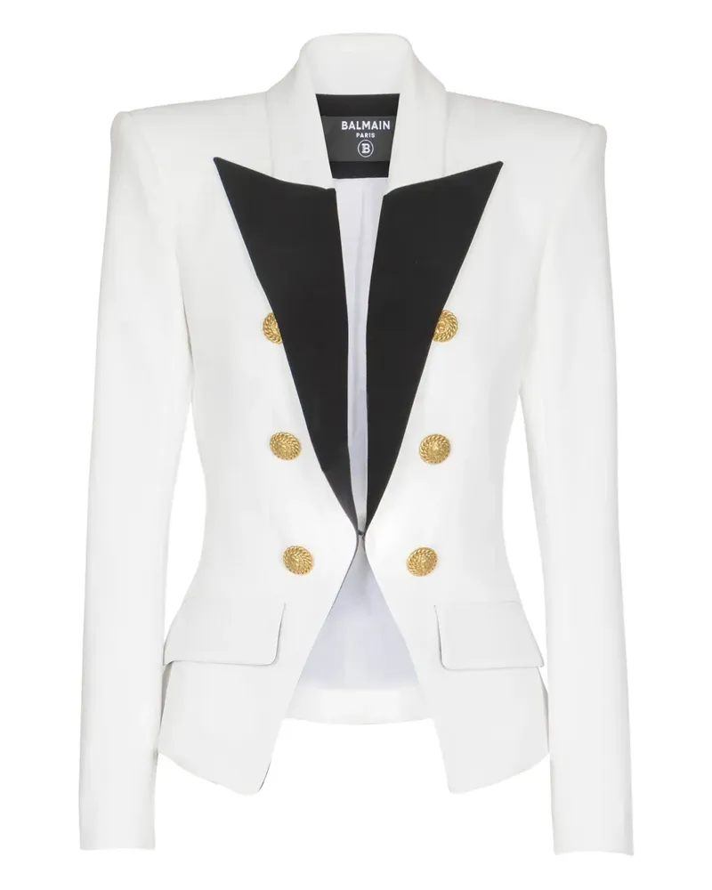 Balmain Zweifarbige Jacke - Weiß Weiß