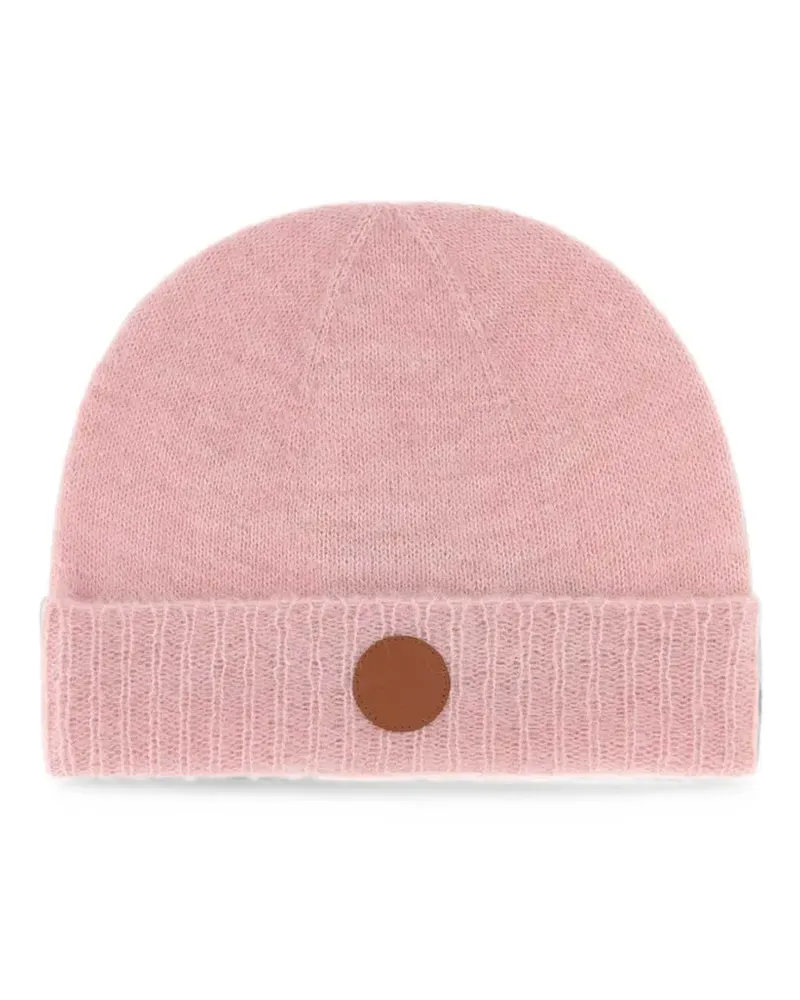 Vivienne Westwood fluffy logo-patch beanie hat - Rosa Rosa