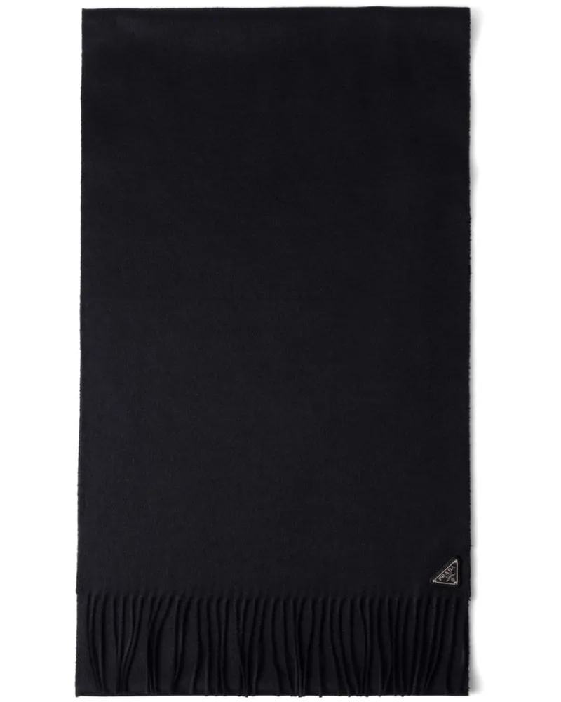 Prada Schal mit Triangel-Logo - Schwarz Schwarz