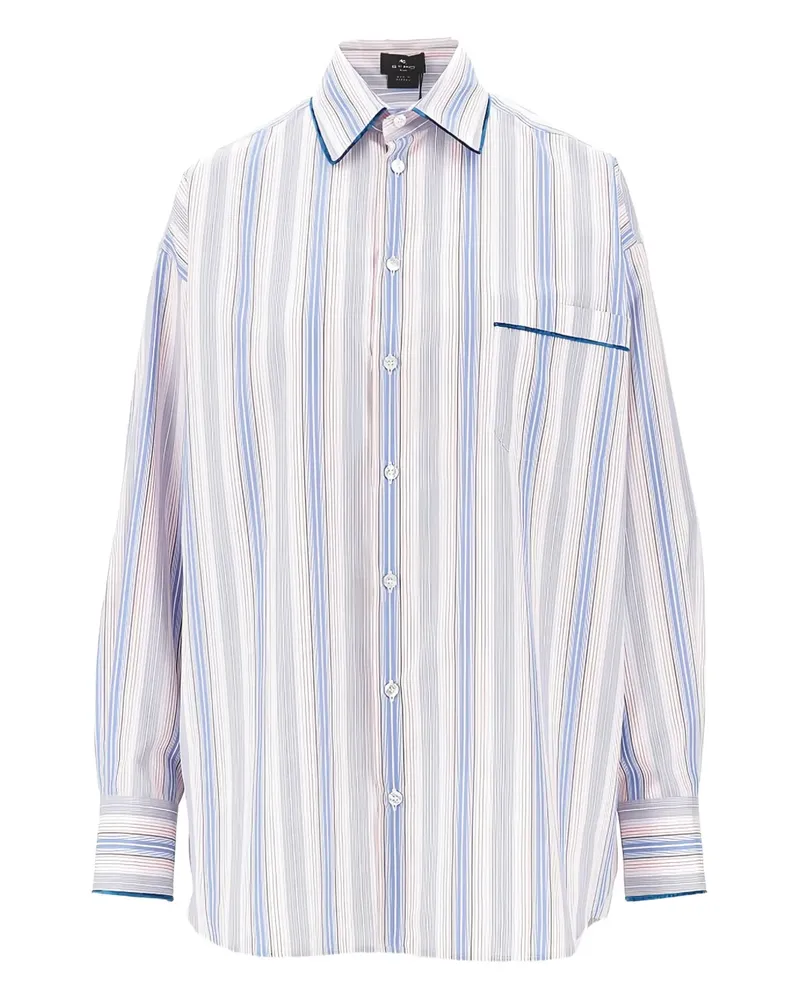 Etro Gestreiftes Hemd mit Kragen - Blau Blau