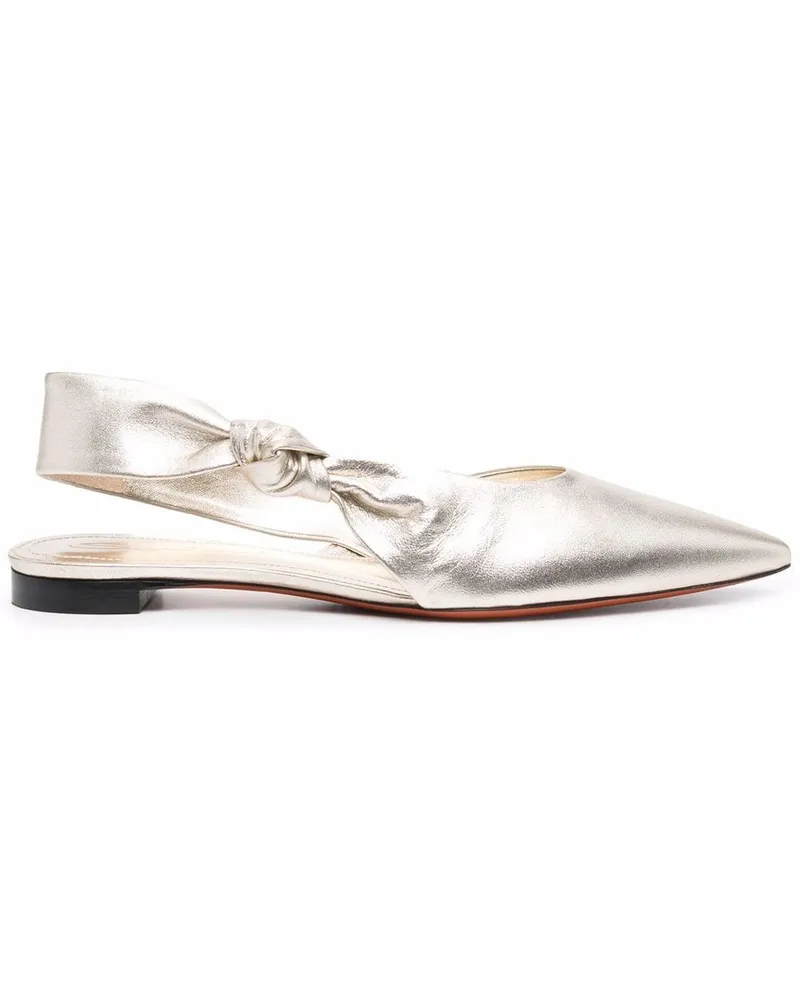 Santoni Sandalen im Metallic-Look - Gold Gold