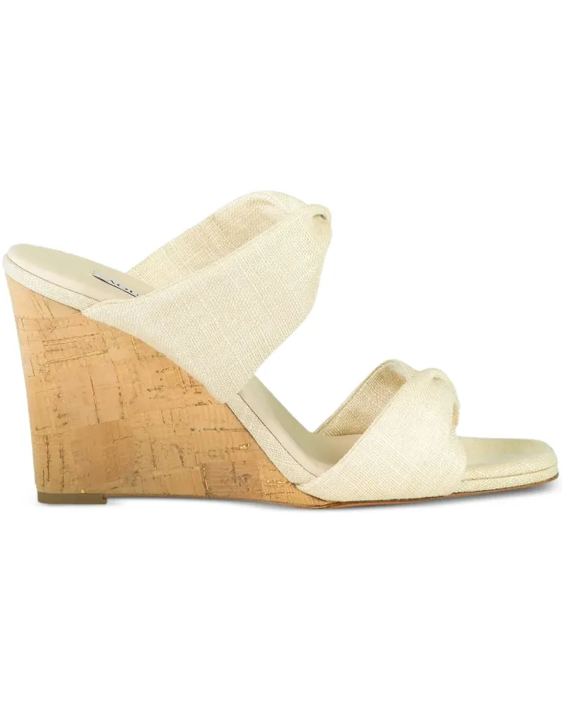 Aquazzura 85mm Twist wedge sandals - Nude Nude