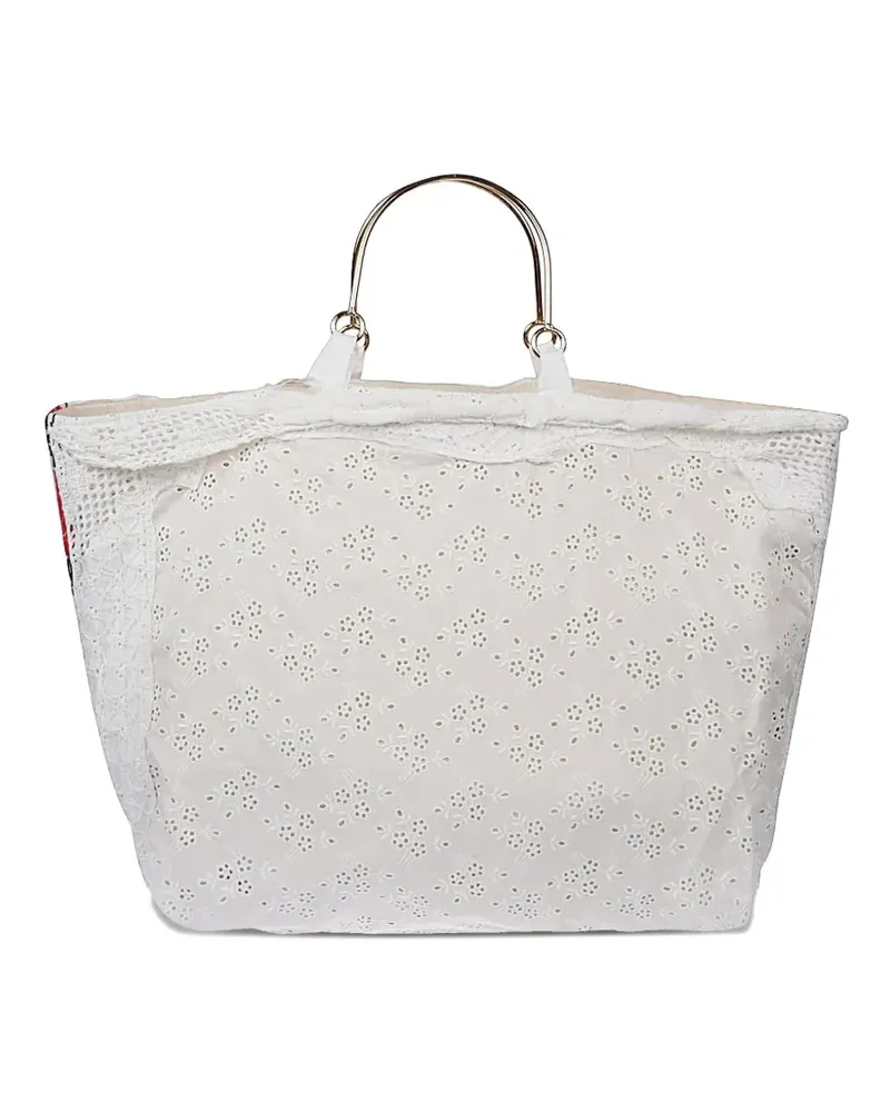 Front Street 8 ruffle-lace tote bag - Weiß Weiß
