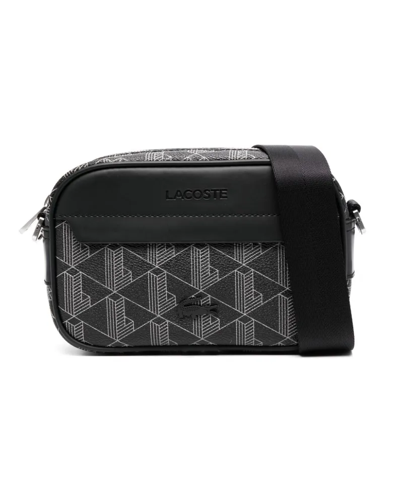 Lacoste Schultertasche mit Monogramm - Schwarz Schwarz