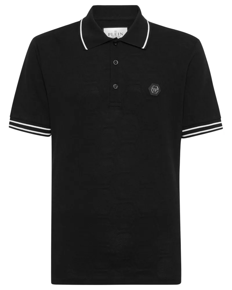 Philipp Plein Poloshirt mit Logo-Applikation - Schwarz Schwarz