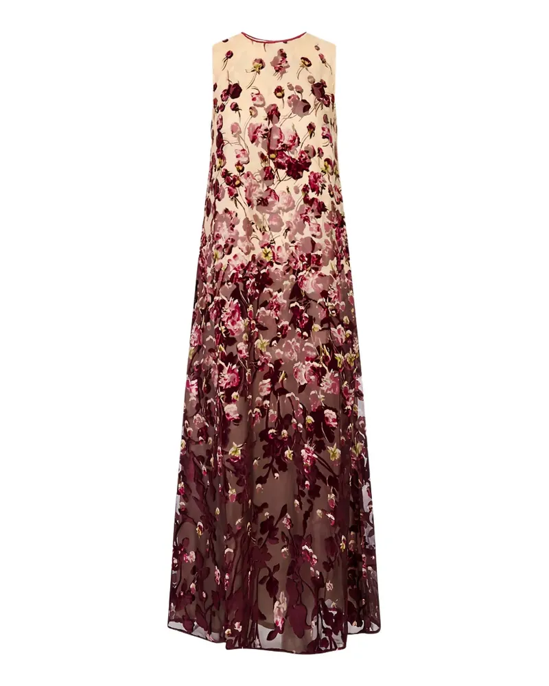 For Restless Sleepers Megera roses-devoré maxi dress - Weiß Weiß