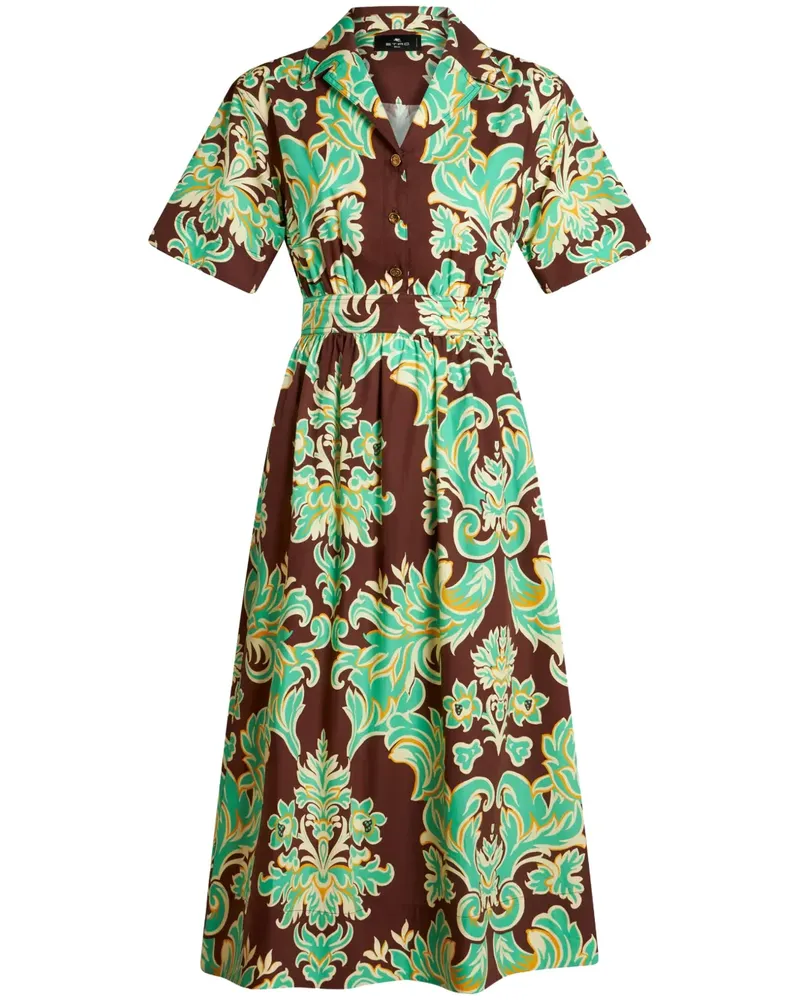 Etro Hemdkleid mit Venus-Print - Grün Grün