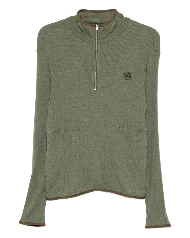 RANRA Besticktes Sweatshirt mit Reißverschluss - Grün Grün