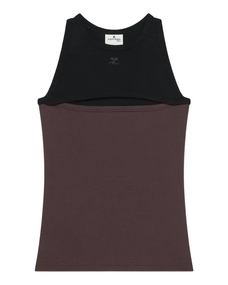 Courrèges Slash Tanktop mit Kontrasteinsatz - Rot Rot