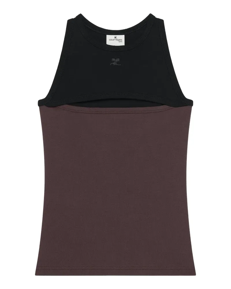 Courrèges Slash Tanktop mit Kontrasteinsatz - Rot Rot