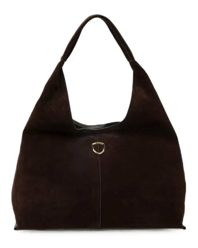 Blauer logo-plaque calf suede tote bag - Braun Braun