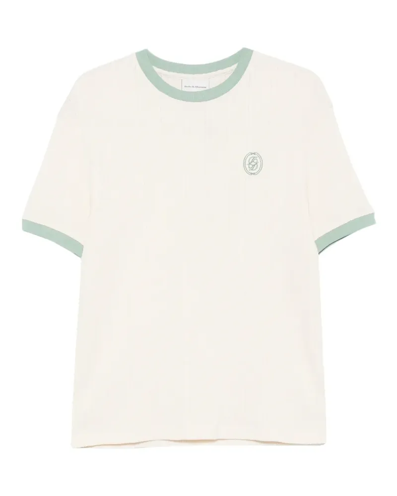 Drôle de Monsieur ribbed trim T-shirt - Nude Nude