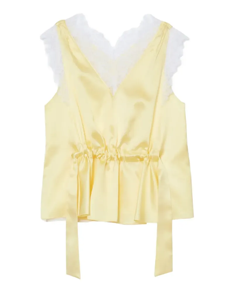3.1 phillip lim lace V-neck top - Gelb Gelb
