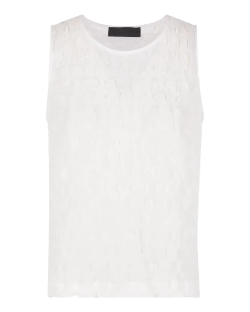 Maria Calderara seersucker-effect sleeveless top - Weiß Weiß