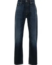 Palm Angels Halbhohe Straight-Leg-Jeans Blau