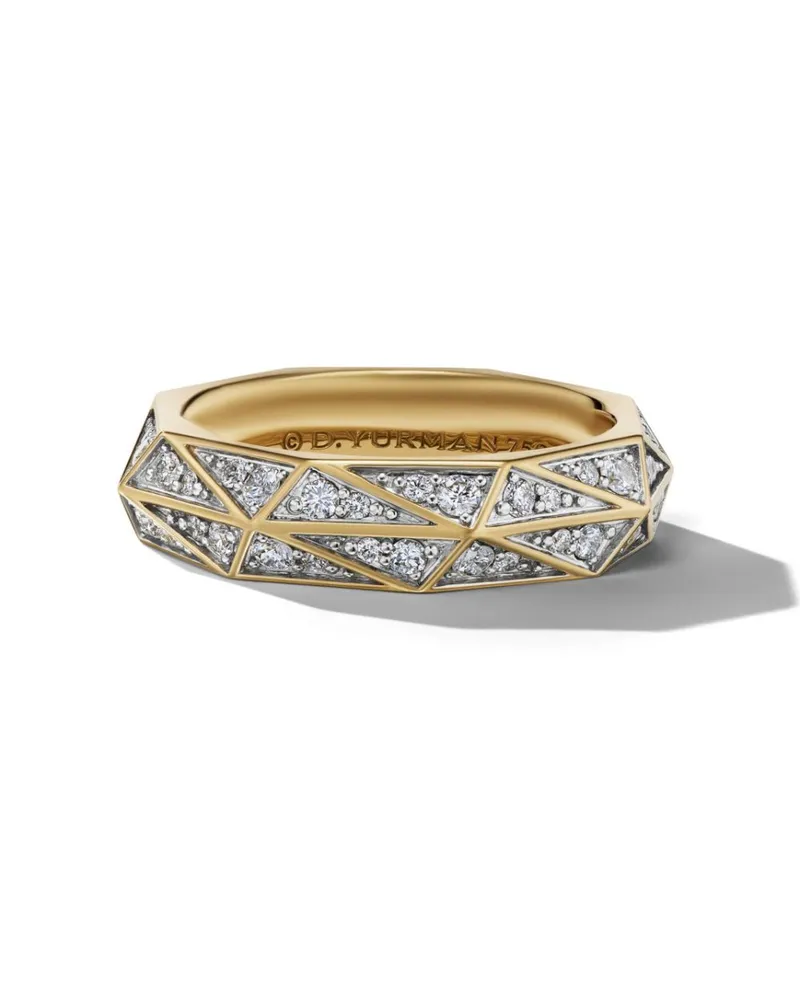 David Yurman 18kt Torqued Faceted Gelbgoldring