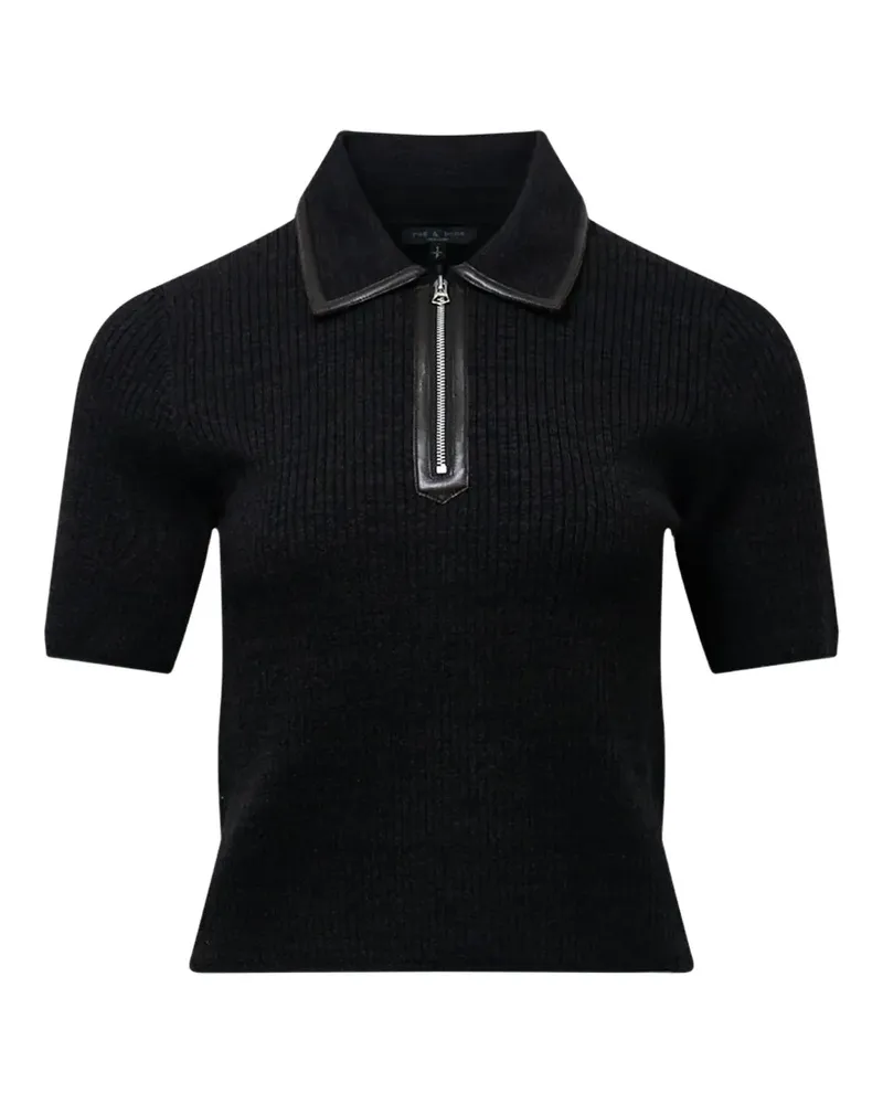 Rag & Bone Caterina zipped polo top - Schwarz Schwarz