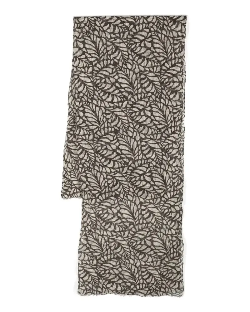 Brunello Cucinelli leaf-pattern scarf - Braun Braun