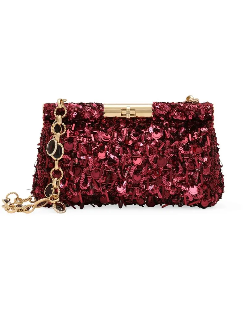 Dolce & Gabbana Schultertasche mit Pailletten - Rot Rot