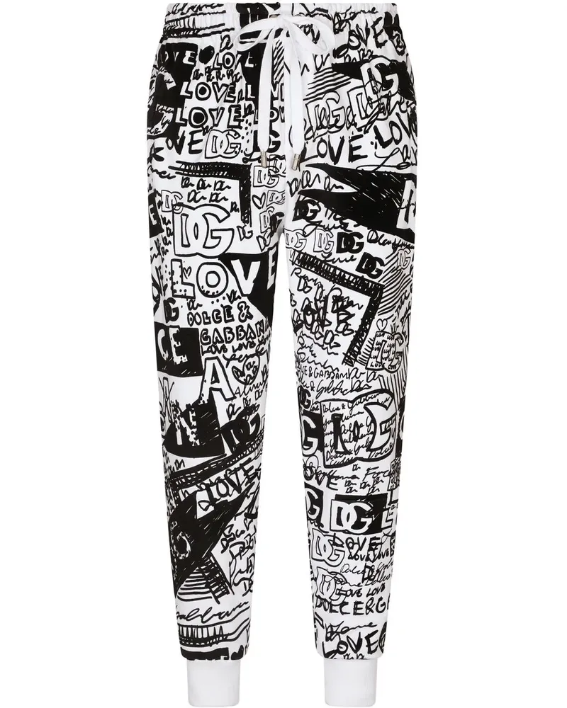Dolce & Gabbana Jogginghose mit grafischem Print - Weiß Weiß