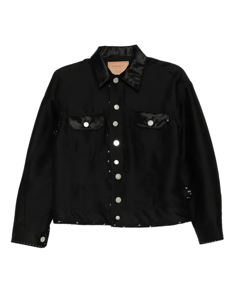 Undercover printed-hem jacket - Schwarz Schwarz