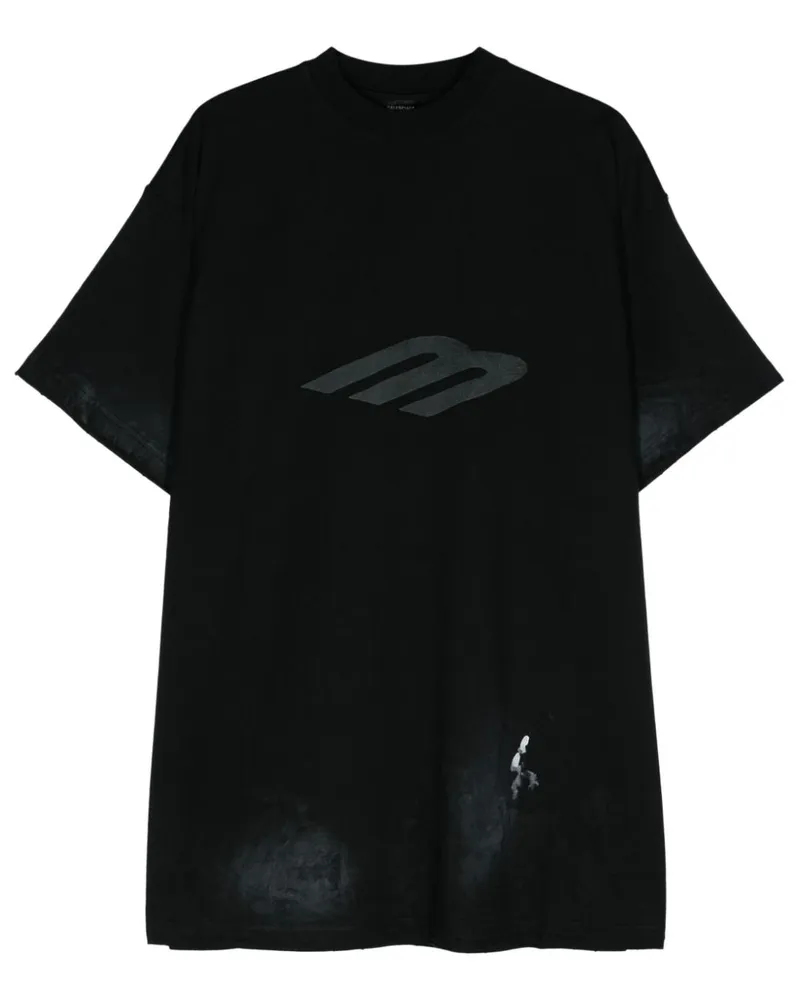 Balenciaga T-Shirt mit Logo-Print - Schwarz Schwarz