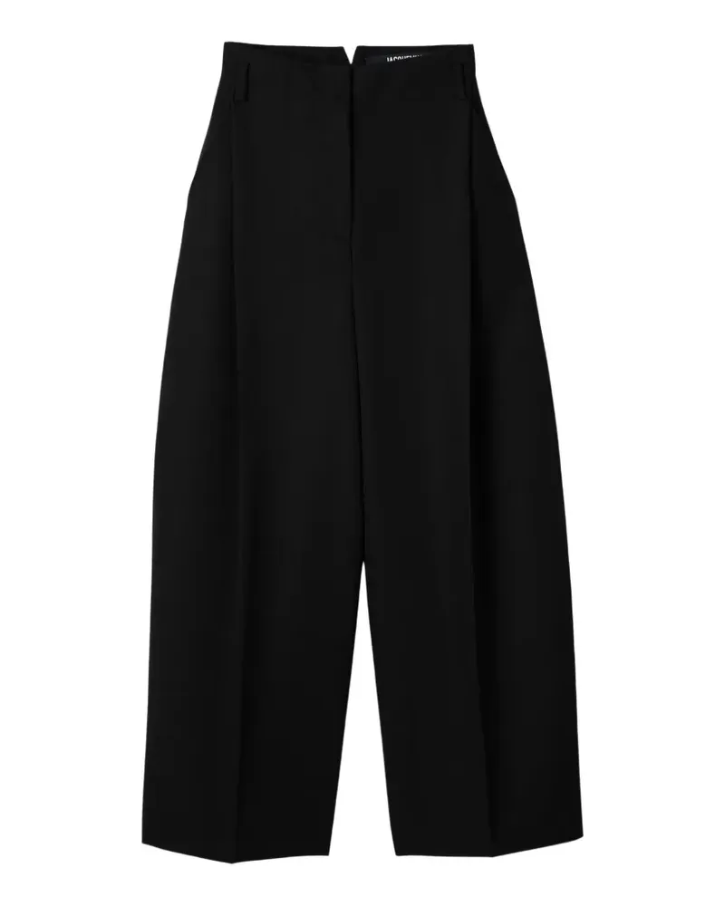 Jacquemus Cropped-Hose mit Falten - Schwarz Schwarz
