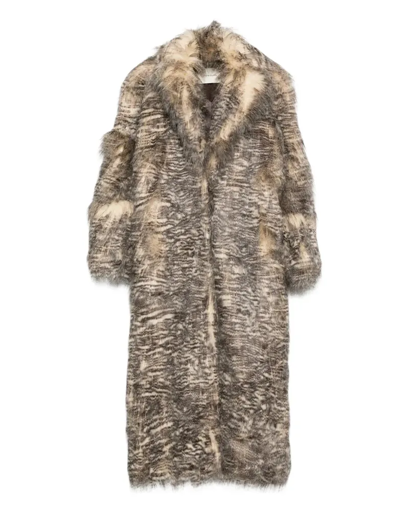 Entire Studios Coco tiger-print faux-fur coat - Nude Nude
