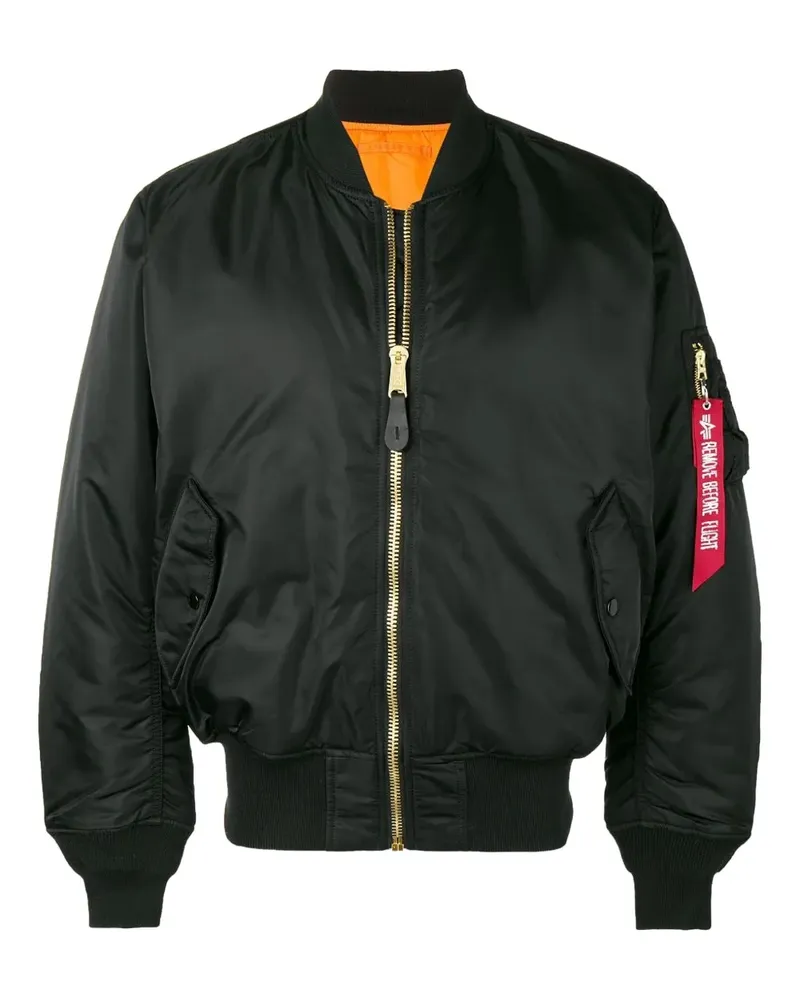 Alpha Industries Bomberjacke mit lockerem Schnitt - Schwarz Schwarz