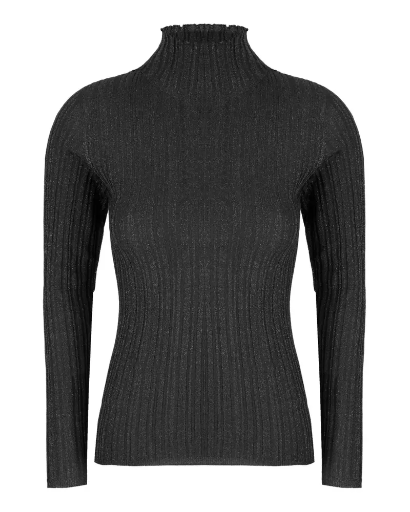 Fabiana Filippi Gerippter Pullover mit Metallic-Garn - Schwarz Schwarz