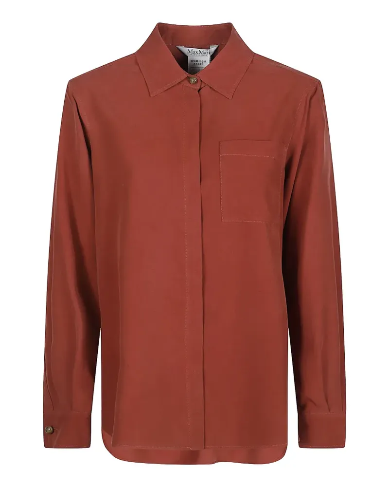 Max Mara logo-plaque chest-pocket shirt - Braun Braun
