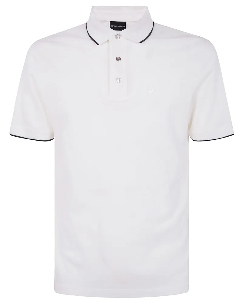 Emporio Armani Poloshirt mit Logo-Stickerei - Weiß Weiß