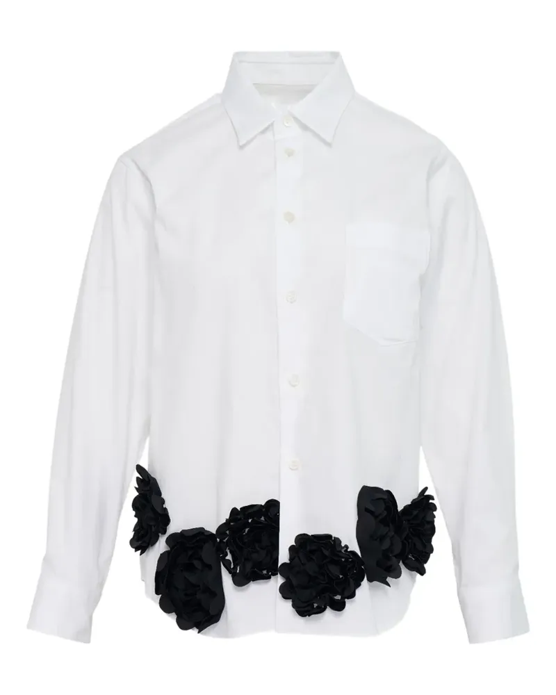 Comme des Garçons Broad X rose-embellished shirt - Weiß Weiß