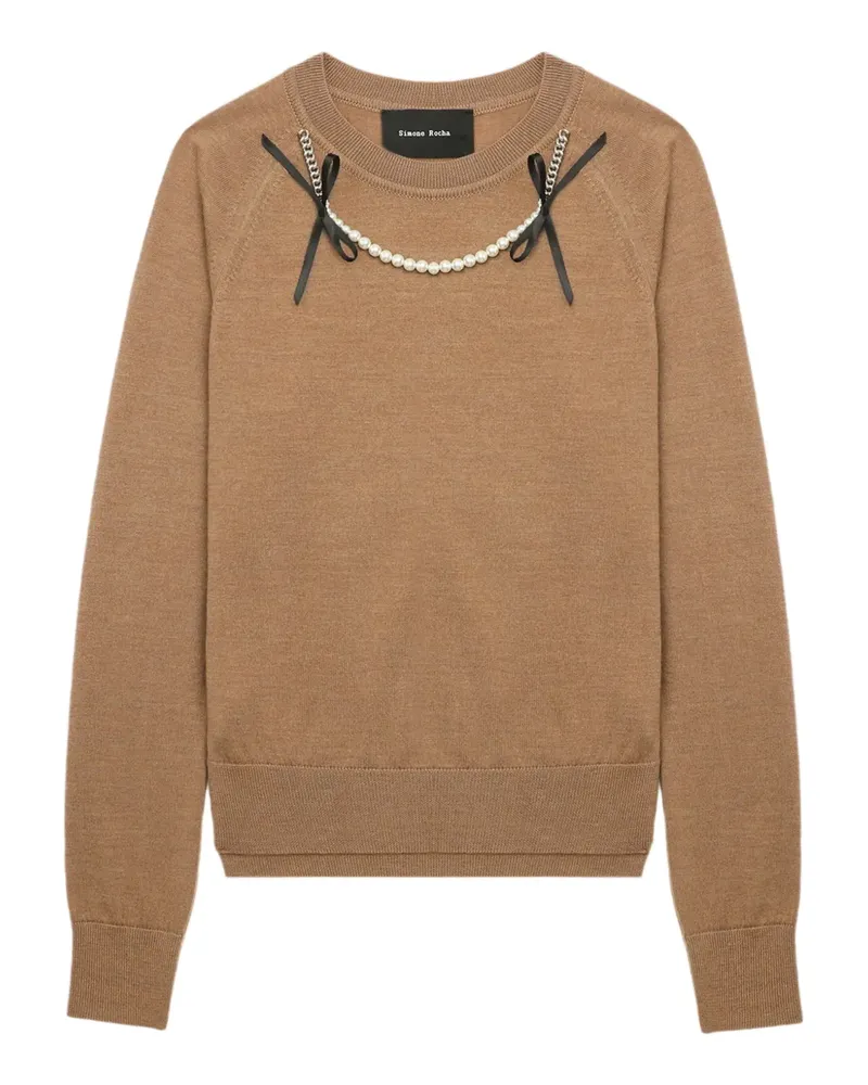 Simone Rocha Verzierter Pullover mit Raglanärmeln - Braun Braun