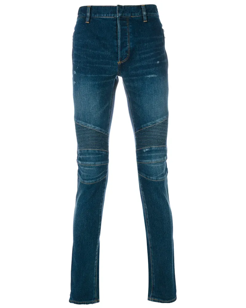 Balmain Jeans im Biker-Look - Blau Blau