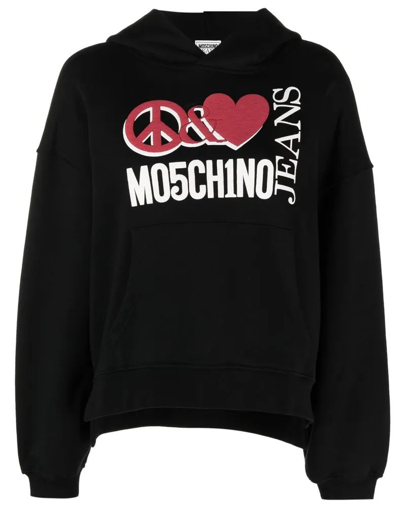 Moschino Oversized-Hoodie mit Logo - Schwarz Schwarz