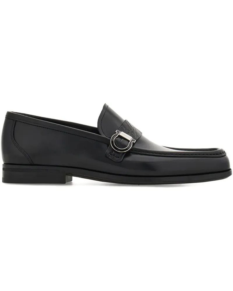 Ferragamo Gancini Loafer mit Sattelriemen - Schwarz Schwarz